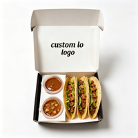 Boîte alimentaire personnalisée en papier pour shawarma avec séparateur pour frites, houmous et sauce, emballage à emporter pour restauration rapide, directement de l'usine