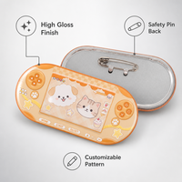 Épinglette personnalisée en forme de console de jeu, cadeau rétro pour gamer, breloque kawaii pour sac à dos, finition brillante, attache de sécurité