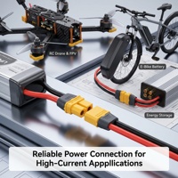 موصل Amass XT60 مخصص ذكر وأنثى مع سلك سيليكون 12AWG 14AWG لطائرات RC بدون طيار وبطاريات FPV