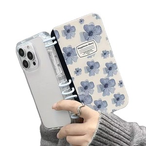 เคสโทรศัพท์มือถือแบบพับได้สำหรับ iPhone รุ่นนวัตกรรมใหม่ รูปทรงสมุดโน้ต ลายดอกไม้เพ้นท์ด้วยหมึก วัสดุ TPU โปร่งแสง กันกระแทก ปกนิ่ม - Product Image 5
