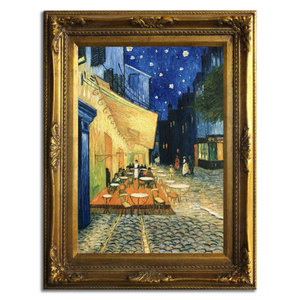 Peinture sur toile <span class=keywords><strong>Van</strong></span> <span class=keywords><strong>Gogh</strong></span> de qualité musée Café Terrasse Nuit Reproductions <span class=keywords><strong>d</strong></span>'artiste célèbre pour la <span class=keywords><strong>d</strong></span>écoration intérieure Peint à la main Suspendu - Product Image 1