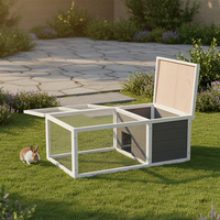 Grande cage mobile en bois pour lapins et poulets, abri extérieur pour oiseaux, niche pour chats, maisonnette portable pour animaux de compagnie, résistante au vent, respirante et imperméable