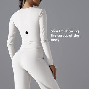 XW-6662+6622 Atasan Olahraga Lembut Laris Manis Kerah Bulat Wanita Celana Nyaman Bernapas Setelan 2 Potong untuk Fitness Olahraga Yoga - Product Image 4