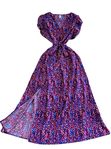 Abito Lungo da Donna Autunno Inverno Stile Francese Leggero Maturo Dolce Floreale con Scollo a V Antistatico Vita Alta Snellente con Volant - Product Image 5