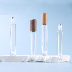 Vente d'usine - Huile essentielle <span class=keywords><strong>parfum</strong></span>ée 10 ml - Flacon en verre transparent avec bille roulante et couvercle en bambou - Product Image 5