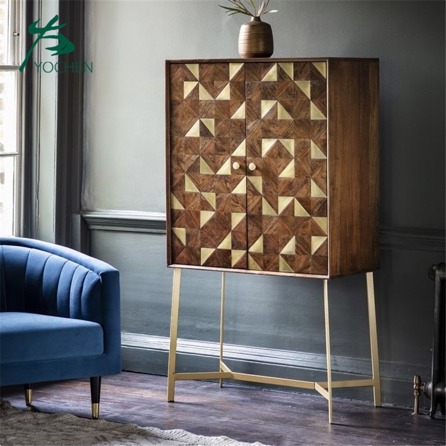 Home Living Room Bar Cabinet Wooden Storage Cabinet Wine Cabinet