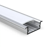 Système de profilés en aluminium d'extrusion Support en aluminium encastré Diffuseur Montage Bande d'extrusion Lumière Profil LED Canal Noir