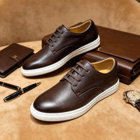Baskets décontractées pour homme en cuir de vachette, confort toute la journée, style habillé moderne pour le bureau et la marche