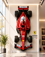 Réplique de voiture de course Ferrari F1 grandeur nature, modèle mural pour salle d'exposition de luxe, garage, hôtel, club, décoration intérieure