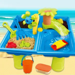 야외 여름 게임 24 조각 비치 테이블 장난감 모래 놀이 테이블