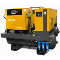 Compresseur d'air à vis AirHorse facile à installer, petit modèle 5,5 kW 7,5 CV 4-en-1 monté sur réservoir, compresseur d'air 7,5 kW 10 CV avec réservoir de 300 litres