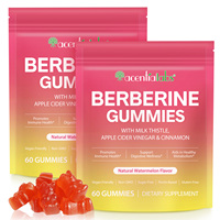 Acentiallabs USA Stock Local Gommes de Berbérine Naturelles Sans Sucre Saveur Pastèque Livraison Rapide Vente en Gros 60 unités Compléments Santé
