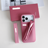 Étui pour téléphones Apple, style rouge à lèvres et brillant à lèvres Rhod, silicone, couverture intégrale pour iPhone 11/12/13/14/15/16 Pro Max et Plus