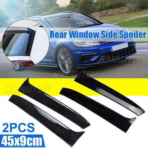 Par de Alerones Laterales Traseros para Ventana, Aspecto Negro Brillante/Fibra de Carbono, para VW Golf 7 R Variant Wagen 2014 2015 2016 2017 - Product Image 1
