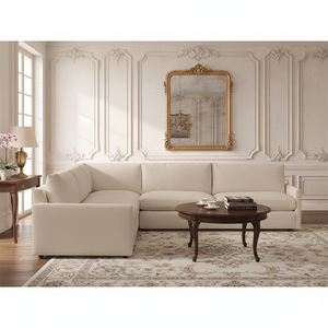 Lujo clásico en forma de L interior Villa muebles de sala de estar hecho a mano sillón reclinable conjunto de sofás - Product Image 4