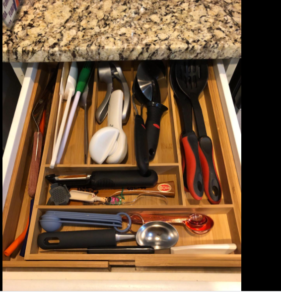 Natural Bamboo Kitchen Storage Holder Expandable Drawer Organizer Adjustable Divider Expand Kitchen Bamboo Cutlery Tray