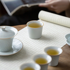 Taza de Té de Cerámica Hecha a Mano Guanlan, Taza Maestra de Porcelana, Juego de Té Chino Kung Fu, Taza Individual de Degustación, Contorno Azul Antiguo - Product Image 2