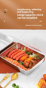 Plaque de conservation fraîche en acier inoxydable pour barbecue carré antibactérien épaissi <span class=keywords><strong>avec</strong></span> <span class=keywords><strong>couvercle</strong></span> - Product Image 4