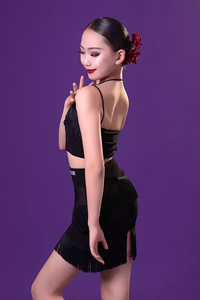 Traje <span class=keywords><strong>de</strong></span> <span class=keywords><strong>Baile</strong></span> Latino para Niñas Vennystyle, Top con Tirantes, Falda Profesional Estándar Nacional, Traje <span class=keywords><strong>de</strong></span> Clase - Product Image 5