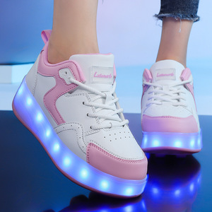 Chaussures à roulettes lumineuses pour enfants, en EVA, avec lumières LED, pour usage extérieur - Product Image 1