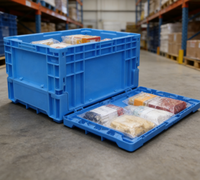 Container Plástico Dobrável Reforçado 1200x1000x860mm para Armazenamento Industrial e Agrícola de Grande Volume