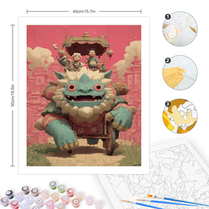 CHENISTORY Kit Pittura a Numeri per Adulti, Immagine di <span class=keywords><strong>Auto</strong></span> Mostro su Tela, Colorazione a Numeri per Decorazioni Murali Domestiche - Product Image 5