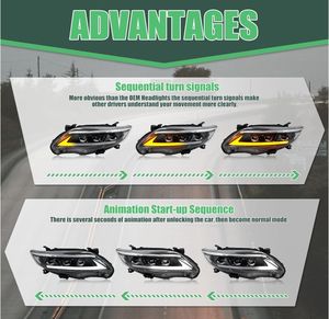 Faros Delanteros LED Mejorados para Toyota Corolla 2011-2013 con DRL Ámbar - Product Image 5