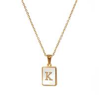 Collar con Colgante de Inicial K en Plata de Ley 925 Chapada en Oro de 18k, Joyería de Proveedor Chino de Alibaba Golden, para Mujer