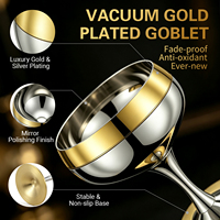 Verre à vin en acier inoxydable poli miroir 55ml 250ml 380ml, gobelet en métal pour cocktails et liqueurs, idéal pour les bars, salons, banquets et fêtes