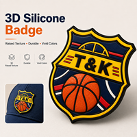 Patch sportif personnalisé en silicone souple 3D, imprimé, imperméable, thermocollant, avec tissu non-tissé pour vêtements, design en relief