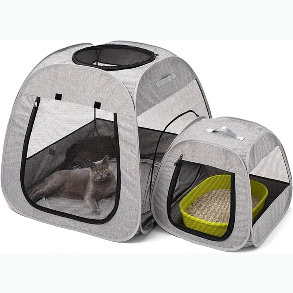 Best Frame -can Really use for many years 2 in 1 Pet Cat and Dog Tunnel Tent Foldable Pet Tent Outdoor Pop Up Pet Cage House