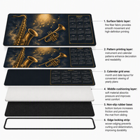 Tapis de bureau vintage style jazz, ensemble de sous-verres ronds, tapis de souris rétro 2027, tapis de table XL, cadeau promotionnel