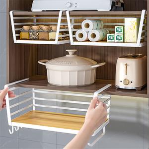 Organisateur de rangement mural en acier pour cuisine, panier de rangement mural moderne avec design écologique - Product Image 3