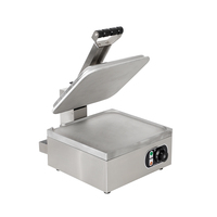 Pemanggang Kontak Komersial Heavy Duty, Pemanggang Panini Listrik Stainless Steel, Pembuat Sandwich untuk Dijual