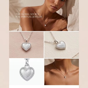 Fashion Jewelry Necklace <strong>Mini</strong> <strong>Heart</strong> 925 Silver Plated Brass Pendant Necklace Jewelry Custom Spiritual Jewelry - Product Image 2