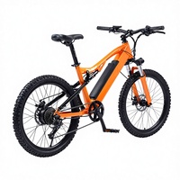 Vélo de montagne électrique de 24 pouces, batterie au lithium intégrée, cadre en alliage d'aluminium, freins à disque doubles, cadre Softail