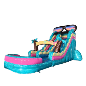 <span class=keywords><strong>Toboggan</strong></span> aquatique commercial de 15 pieds à double voie <span class=keywords><strong>avec</strong></span> grande piscine, <span class=keywords><strong>toboggan</strong></span> aquatique gonflable pour enfants, amusement estival - Product Image 4