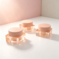 Pot à gel vide de style luxueux avec couvercle, pots de 5g pour vernis gel, fournisseur de pots cosmétiques carrés personnalisés OEM/ODM, conteneur pour gel à ongles