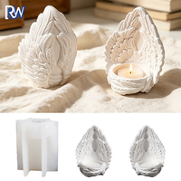 Moule en silicone Gel de silicone Ailes d'Ange pour bougeoir, boîte de rangement, bricolage, moulage de plâtre et de résine époxy, forme irrégulière