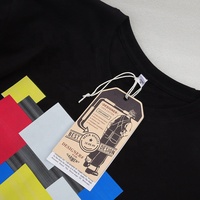 Fournisseur de personnaliser votre nom de Logo, étiquette d'étiquette de vêtement en papier d'impression de décalage pour vêtements
