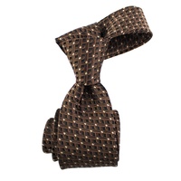 Vente en gros de cravates personnalisées faites à la main pour hommes, Vintage, hommes d'affaires, Jacquard tissé marron, 3.5 pouces, cravates en soie pour hommes
