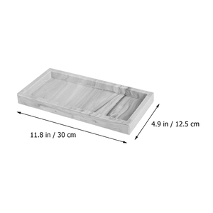 LM Model LM25347 Large Capacity Classic Multifunction Silicone <b>Storage</b> Tray Non Marble Pattern Kitchen <b>Bath</b> Vanity Organizer - Product Image 4