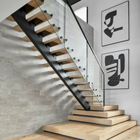 ACE Balustrades Rampes d'escalier Montage latéral Garde-corps en verre noir pour escaliers de maison Intérieur