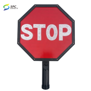 Control de tráfico Protector de cruce Señalización de seguridad de parada de mano recargable <span class=keywords><strong>Led</strong></span> amarillo paleta lenta Luz de señal de tráfico de mano - Product Image 3