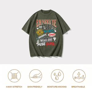 เสื้อยืดคุณภาพสูง ผ้าฝ้าย 100% เนื้อหนา ทรงปกติ สไตล์จีน มีลาย ย้อมสีแบบ Garment Dyed ป้องกันการเป็นขุย เสื้อยืดเปล่า ใส่ได้ทั้งชายและหญิง - Product Image 2