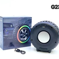 Mini haut-parleur de fête Offre Spéciale G2389 pneu RGB BT haut-parleur sans fil Portable multifonctionnel Subwoofer carte TWS extérieure