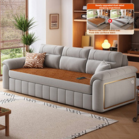 Canapé-lit multifonctionnel avec rangement dissimulé, cadre métallique convertible et confortable, idéal pour les petits espaces