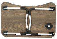 Table pliante portable d'extérieur en bois moderne Kejie avec porte-gobelet pour repas et travail sur ordinateur