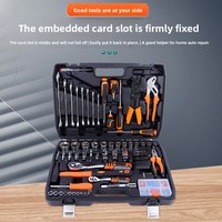 Ensemble complet d'outils ménagers de télécommunication de réparation automobile de 114 pièces avec pince à clé CRV 99 + 15PC marteau à douille à cliquet e-commerce