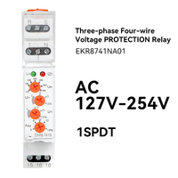 Relais de protection de tension ETEK EKR8-741NA01 miniature monophasé 127-254VAC 4 boutons SPDT avec fonction étanche